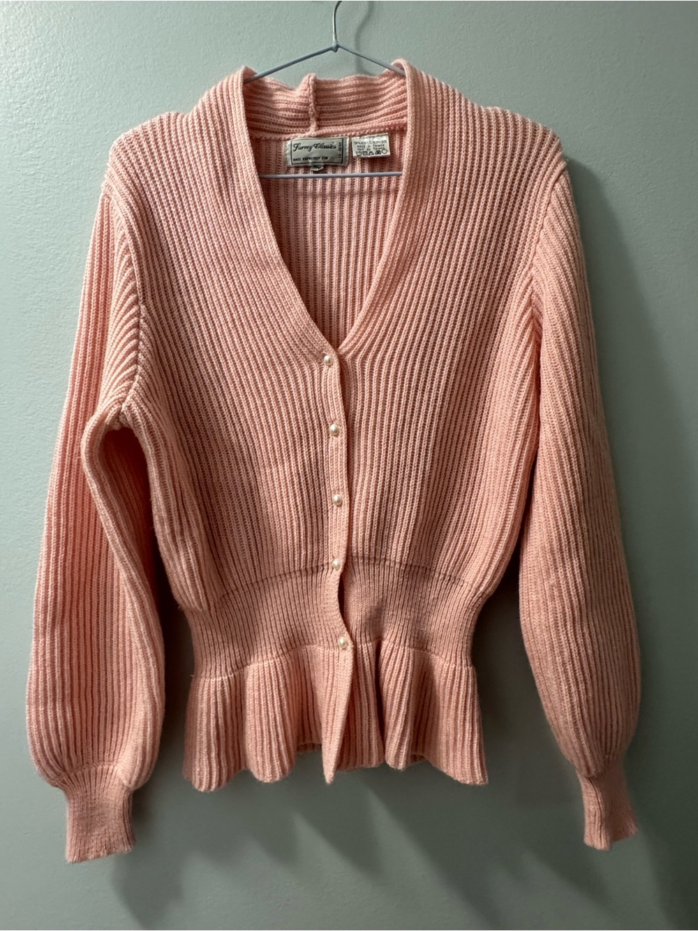 Surrey classics pink ribbed cardigan